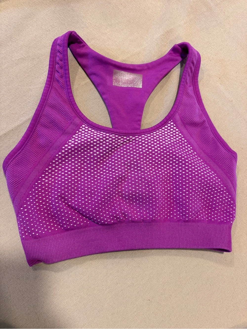 Athleta Purple Racerback Mesh-Detailed Sports Bra